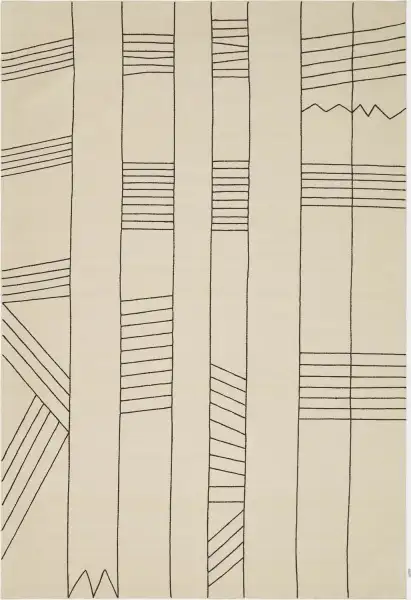 Birch Black Cotton Rug thumbnail 1