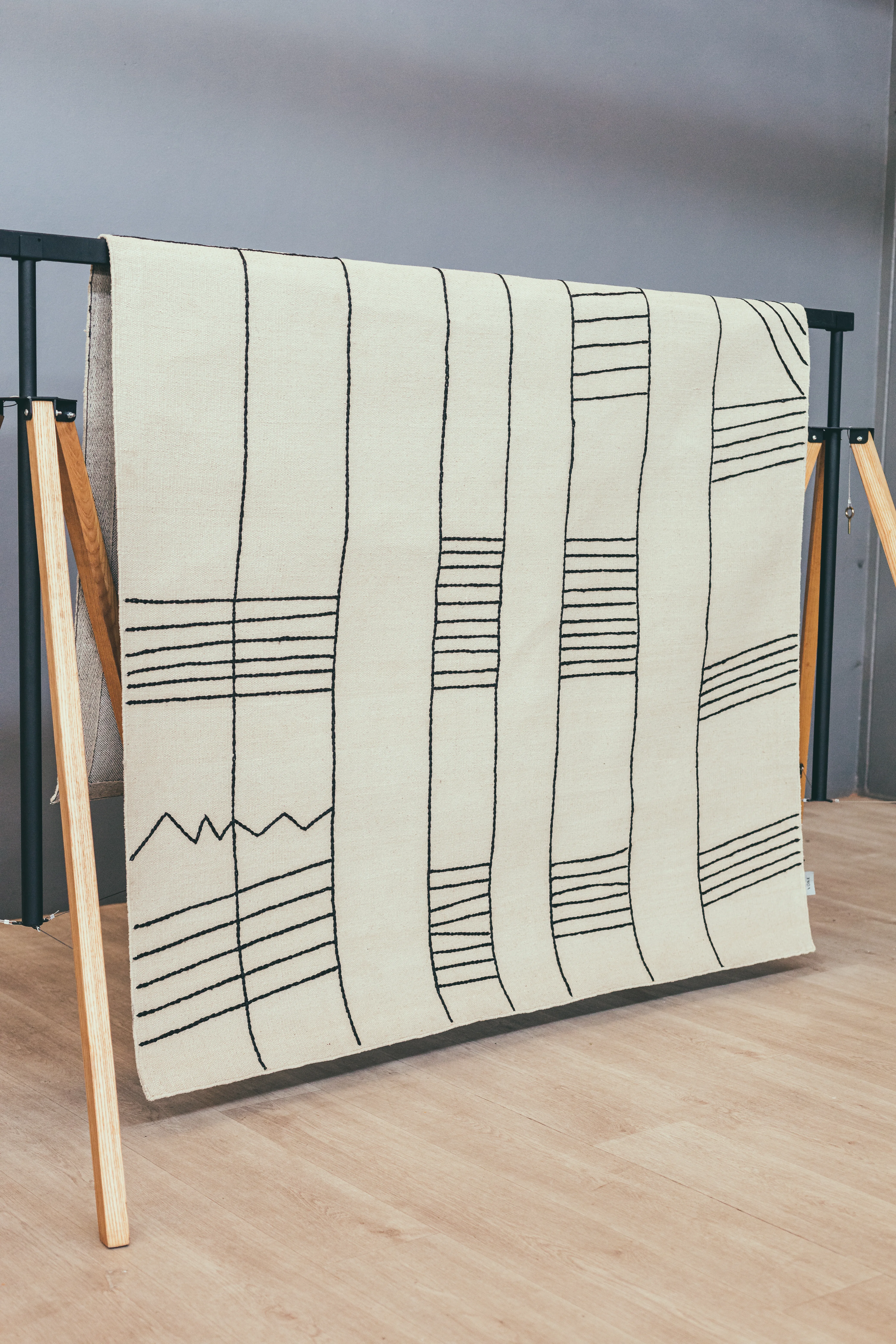 Birch Black Cotton Rug gallery image