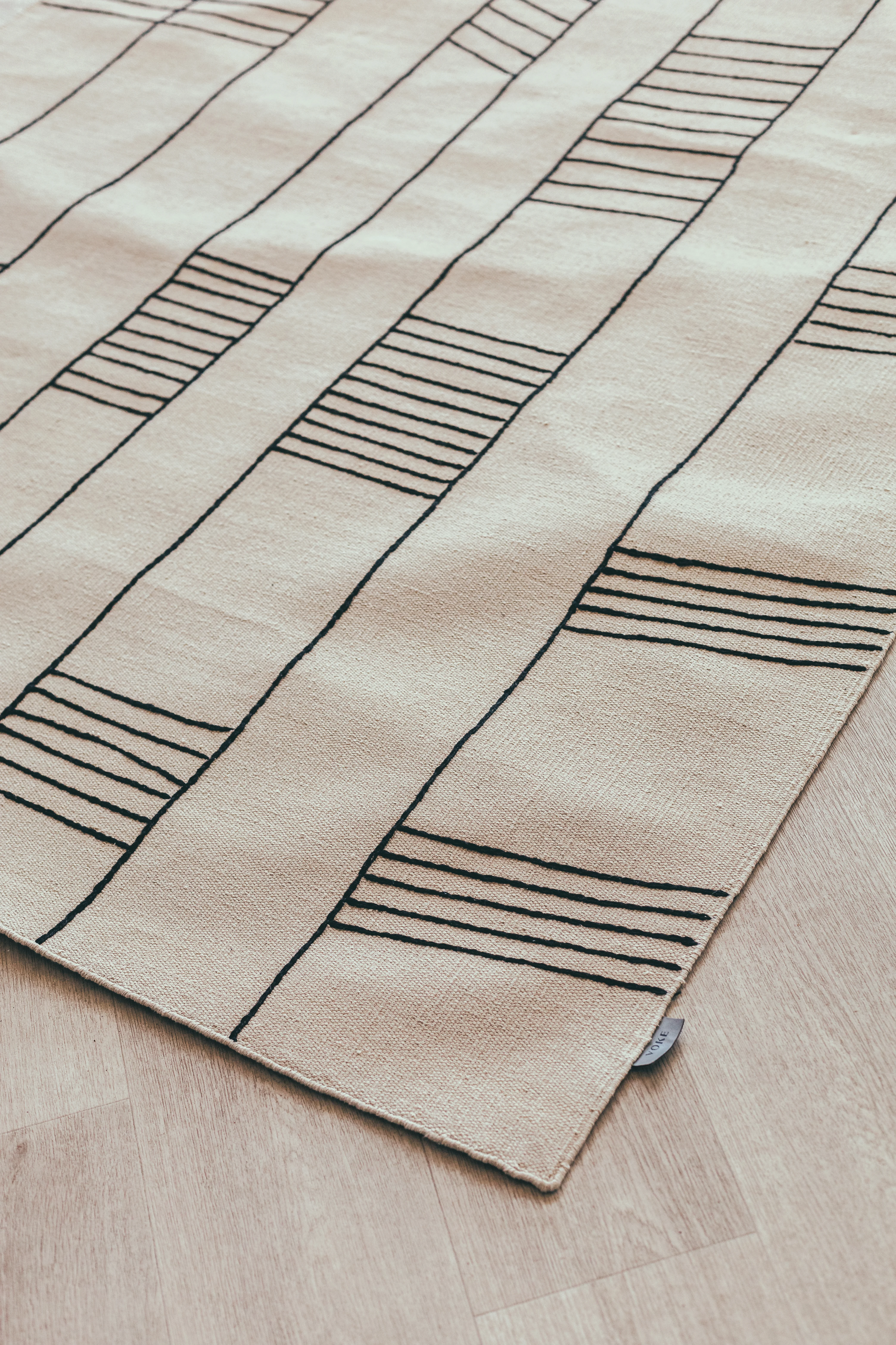 Birch Black Cotton Rug gallery image