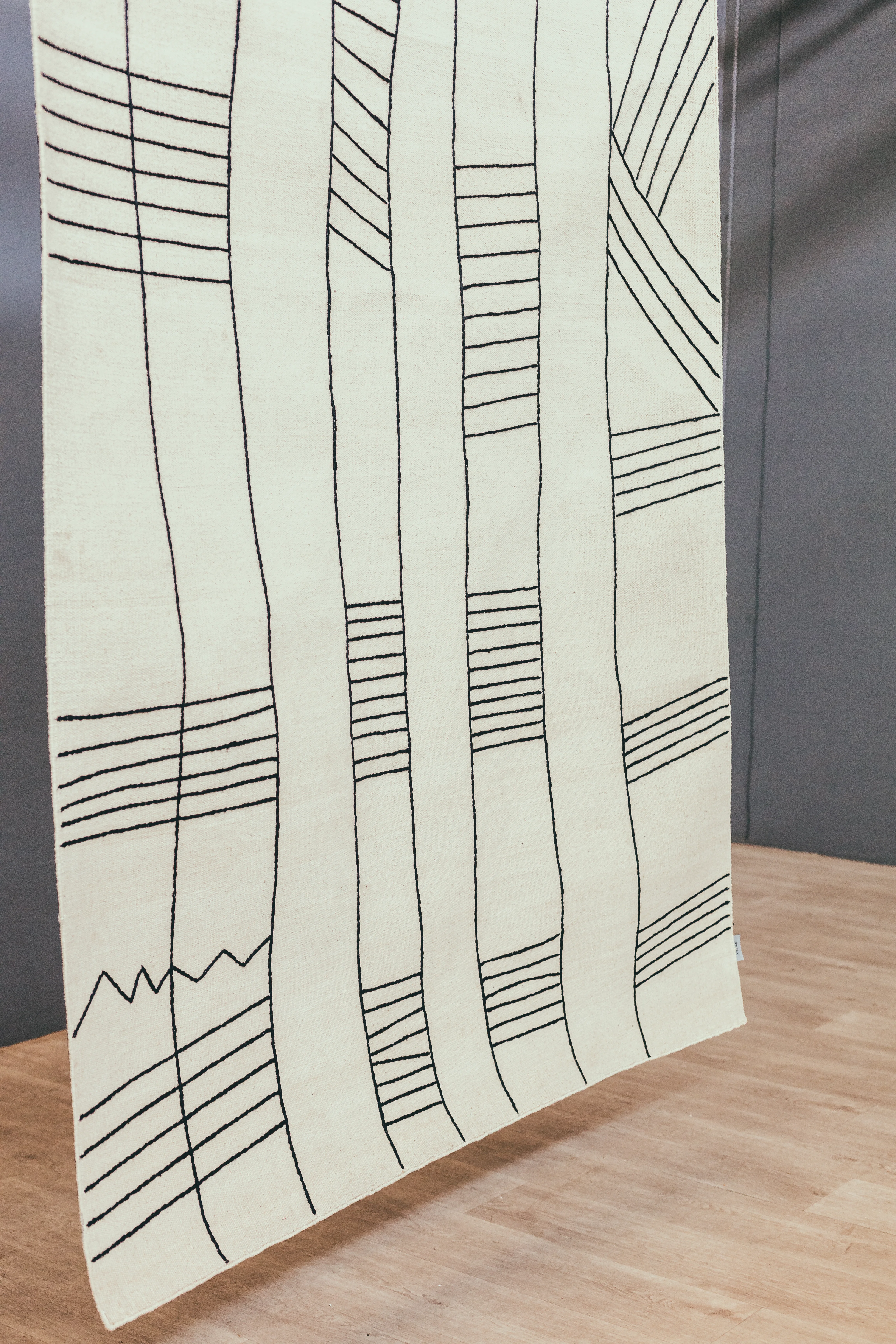 Birch Black Cotton Rug gallery image