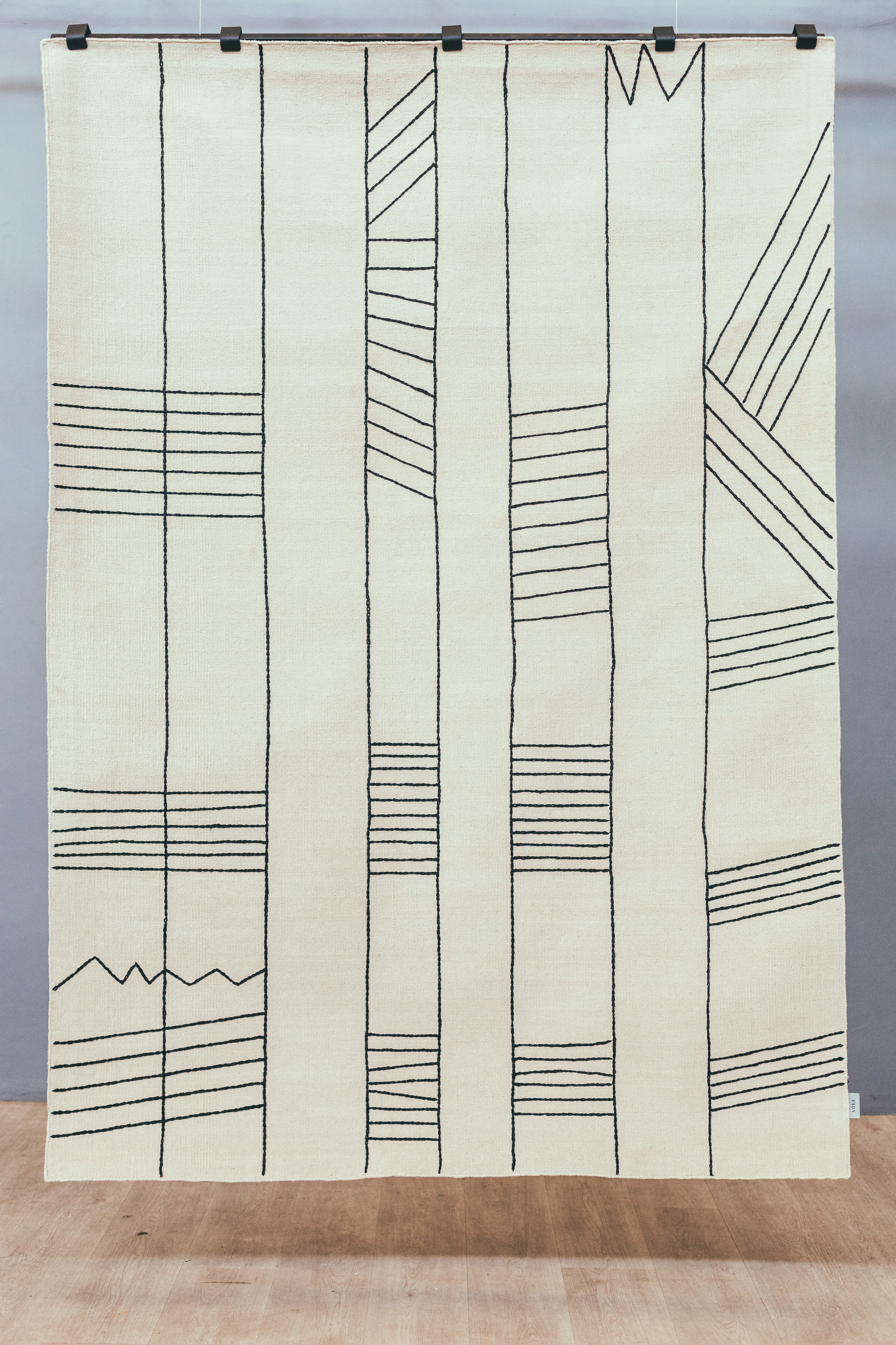 Birch Black Cotton Rug gallery image
