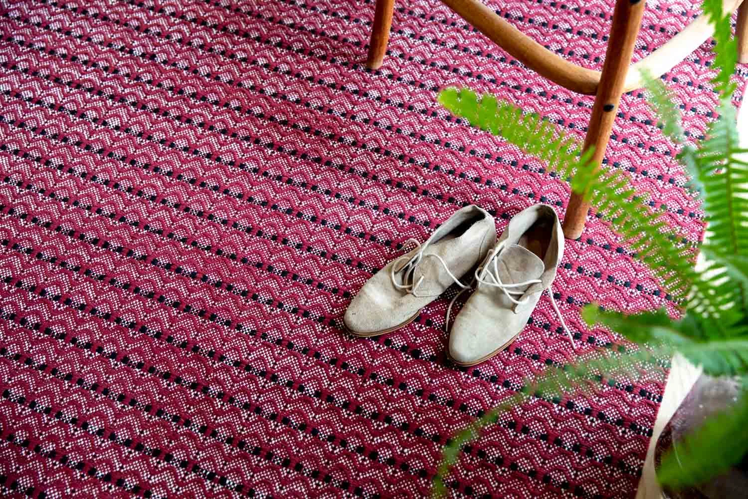 Dune Cotton Rug - Wine gallery image