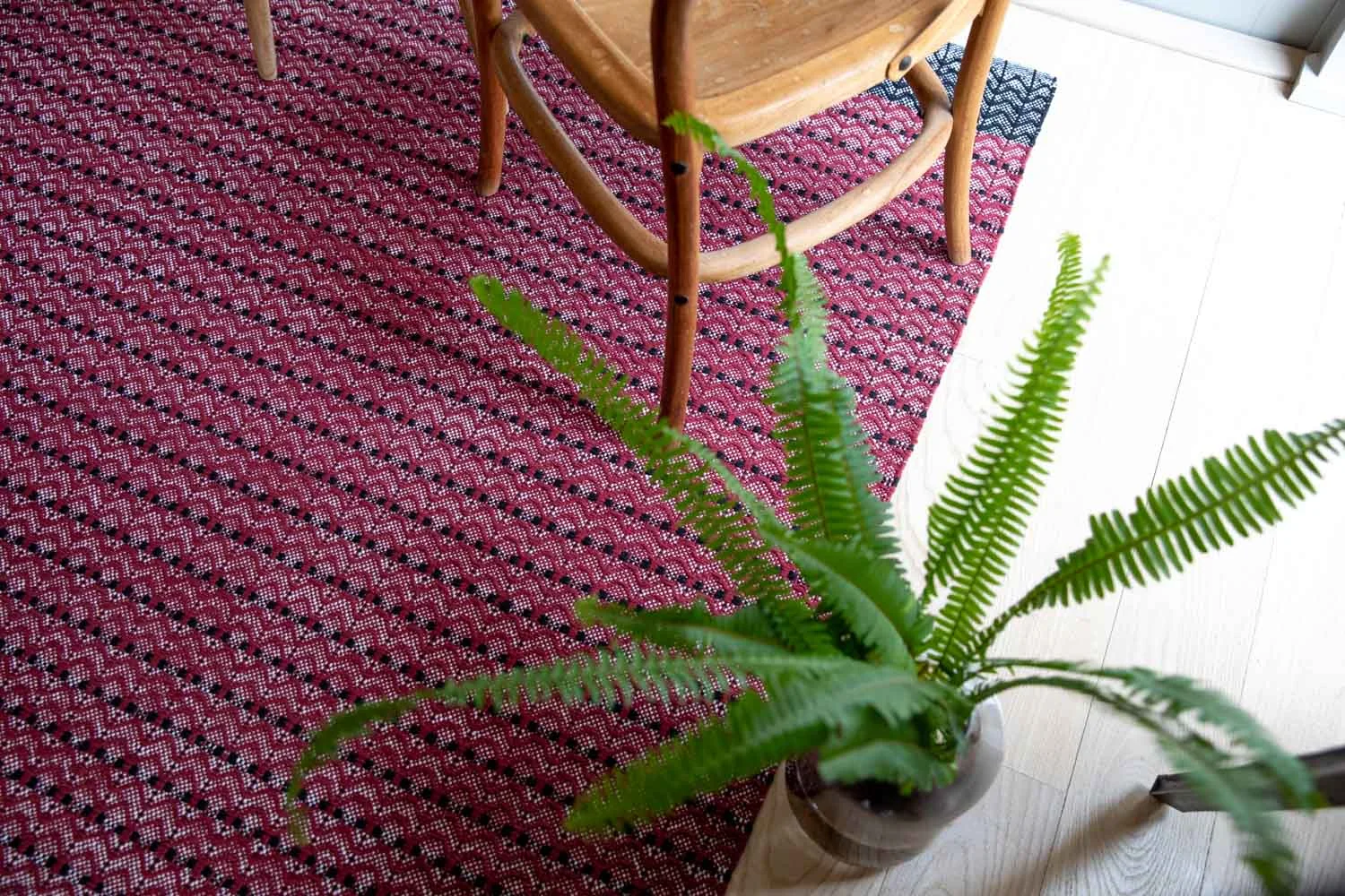 Dune Cotton Rug - Wine gallery image