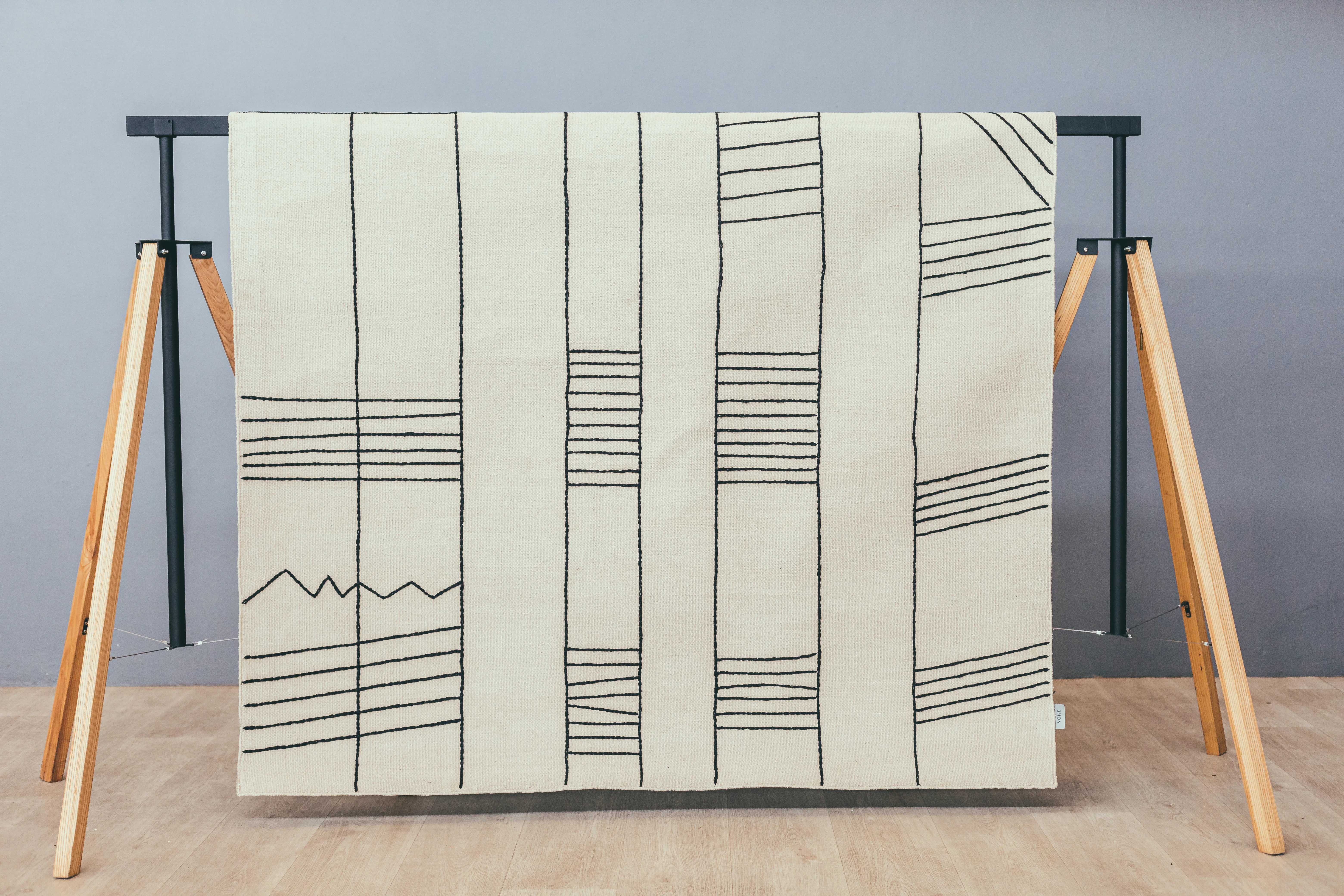 Birch Black Cotton Rug gallery image